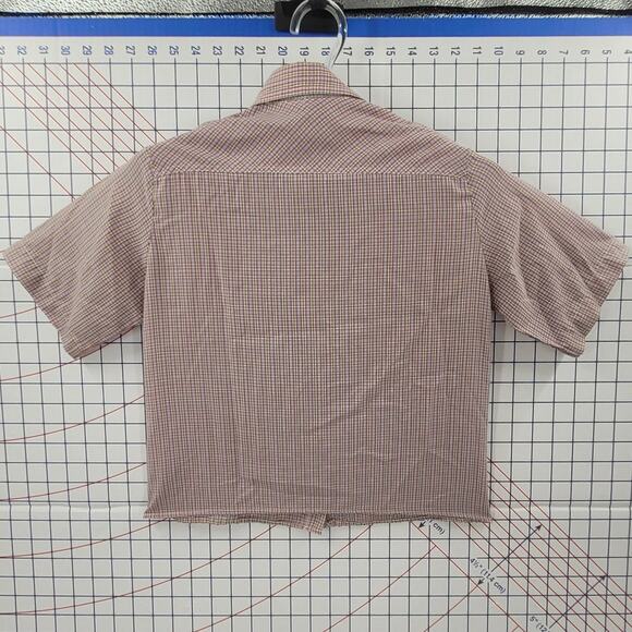 Sisons Vintage Pastel Plaid Cottage Short Sleeve Button Down Blouse Retro sz S - Picture 3 of 10